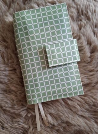 Bijbelhoes Tafelzeil Wafel Oud groen Kleine Ruit voor JB Schoolbijbel