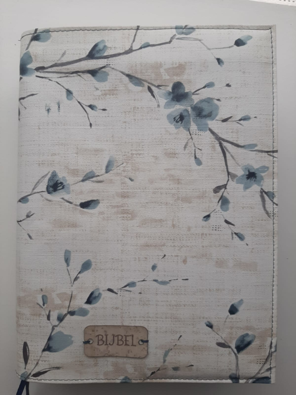 Bijbelhoes Tafelzeil Bloemen Turquesa - Afbeelding 3