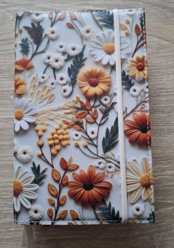 Bijbelhoes Kunstleer imitatie borduurwerk 3D-bloemen Maya - Afbeelding 2