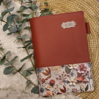 bloemprint in combinatie met effen