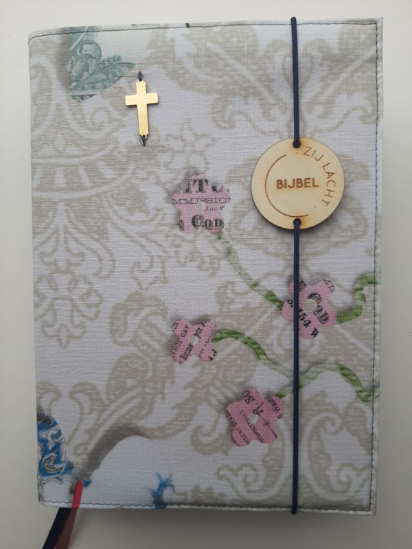 Bijbelhoes Tafelzeil Bloemen Turquesa - Afbeelding 5
