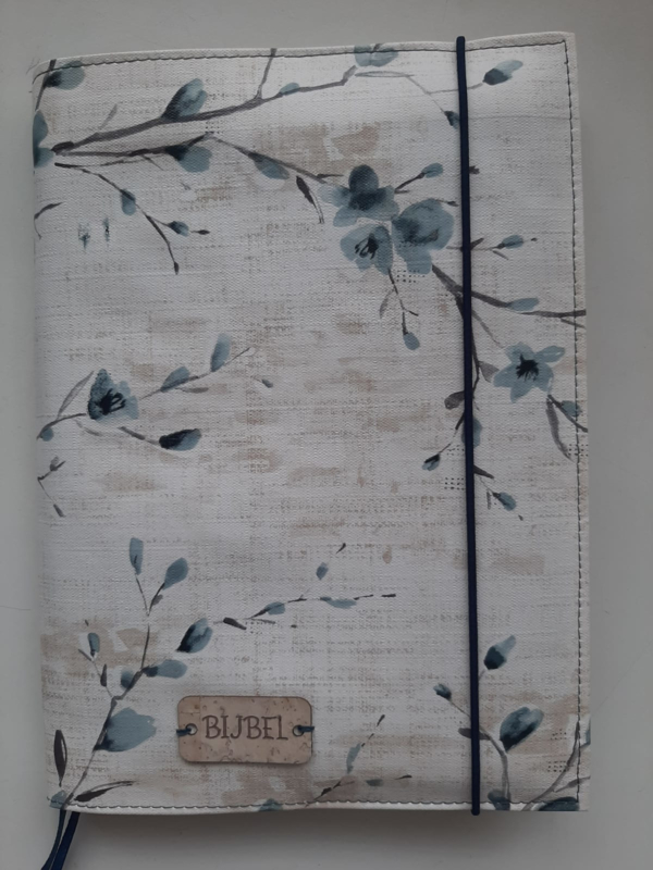 Bijbelhoes Tafelzeil Bloemen Turquesa - Afbeelding 4