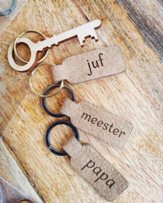Gepersonaliseerde leren sleutelhanger