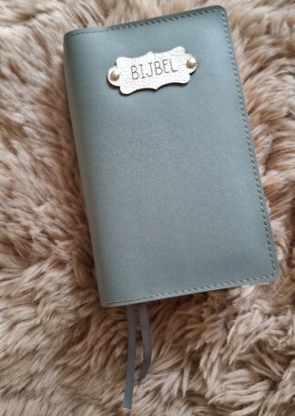 Bijbelhoes Vegan Leather oud groen voor de JB Schoolbijbel