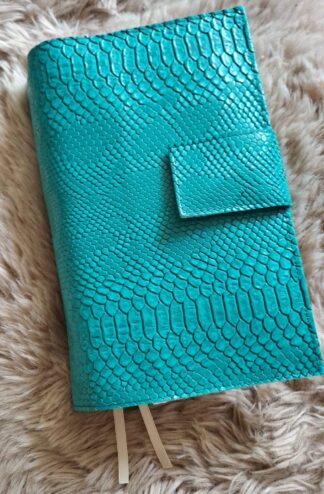 Bijbelhoes Kunstleer Croco Zeegroen