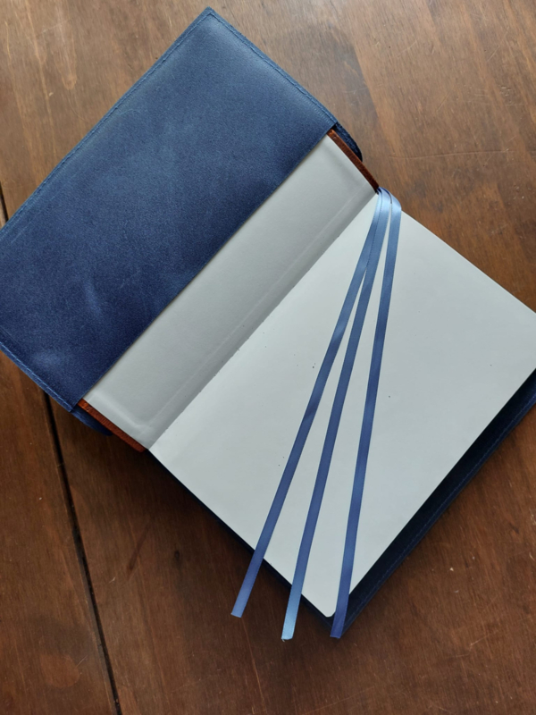 Bijbelhoes leer blauw vintage, donkerder als op de afbeelding - Afbeelding 3