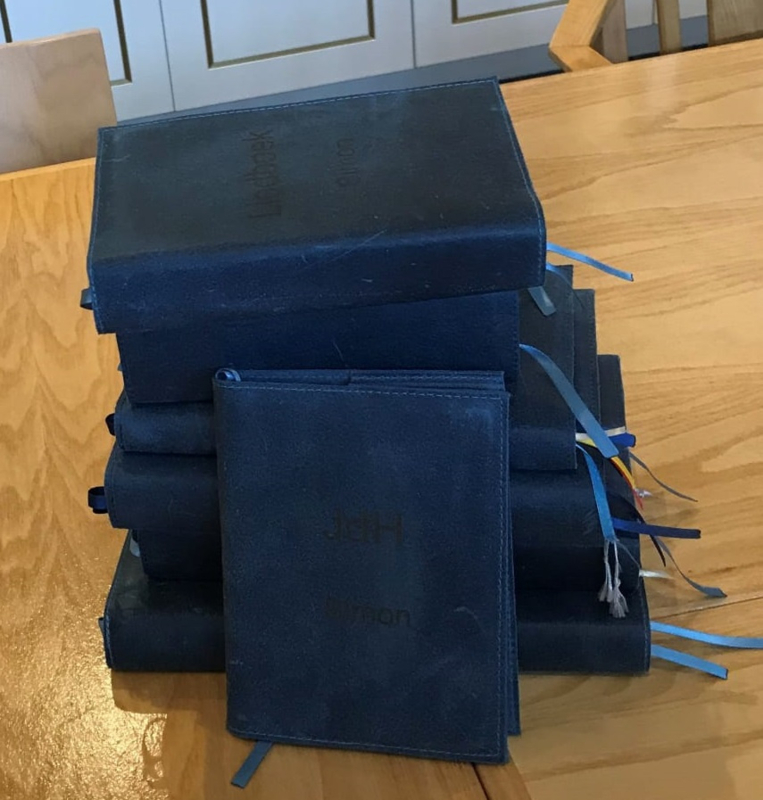Bijbelhoes leer blauw vintage, donkerder als op de afbeelding - Afbeelding 4