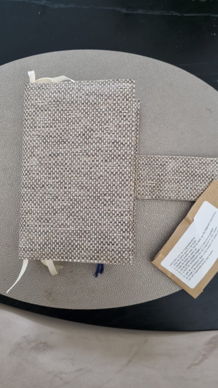 Bijbelhoes Luxe Kunstleer Naturel, grof geweven - Afbeelding 4