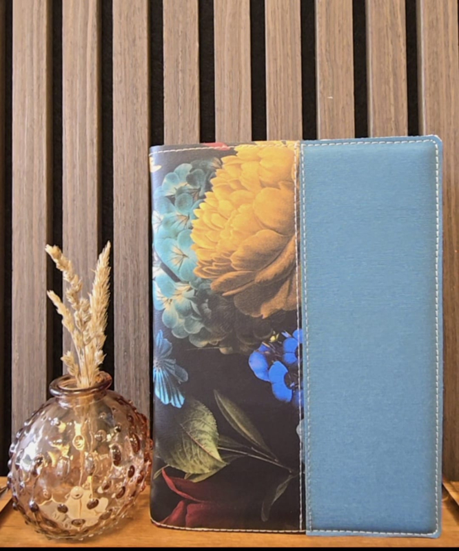 bloemprint in combinatie met effen - Afbeelding 2
