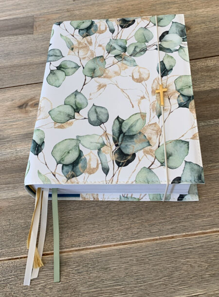 Bijbelhoes Kunstleer Eucalyptus Wit - Afbeelding 2
