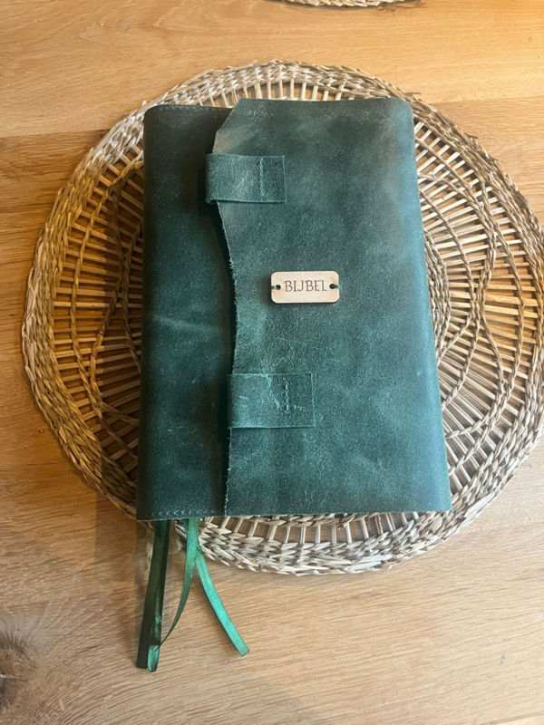 Luxe Omslagbijbelhoes echt leer (in alle kleuren te bestellen)