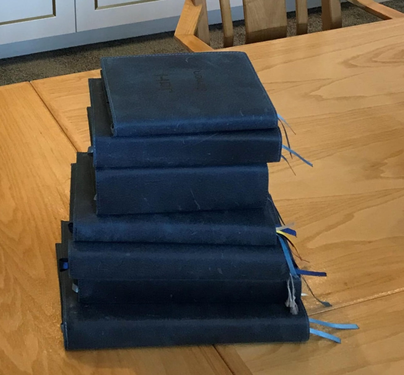 Bijbelhoes leer blauw vintage, donkerder als op de afbeelding - Afbeelding 5