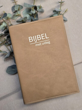 BMU 20,8: Bijbelhoes Vegan Leather Vintage Cashmere incl. opdruk