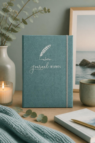 HSV journalbijbel Bijbelhoes canvas Ocean Blue incl. opdruk