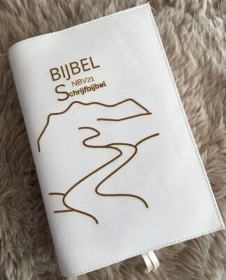 NBV 21 schrijfbijbel: Bijbelhoes Vegan Off White incl. gravure