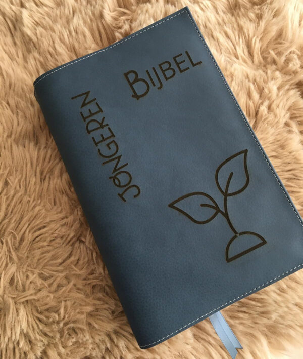 HSV jongerenbijbel: Bijbelhoes Vegan Leather Middenblauw