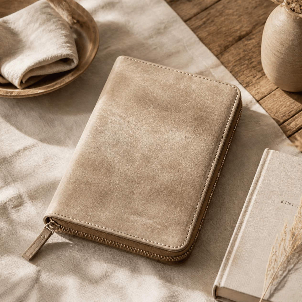 Bijbelhoes Bijbelhoes vintage leer naturel - Afbeelding 2